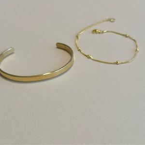 Anthropologie 2Pc Gold Plated Bracelets